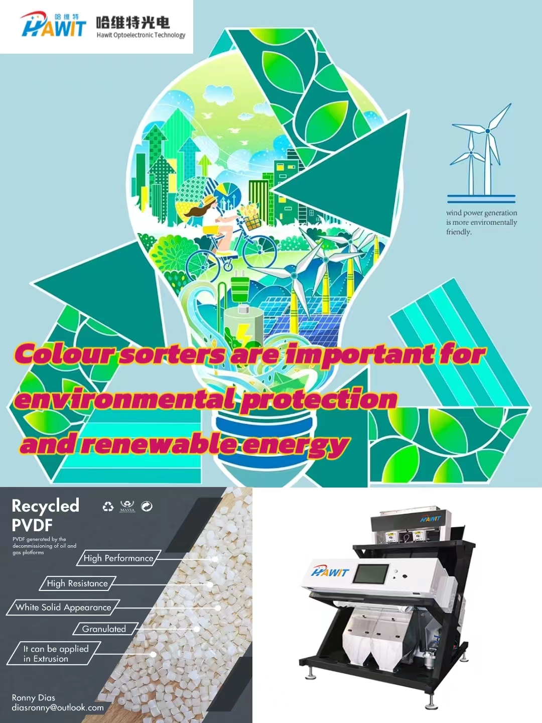 Colour sorters are important for environmental protection and renewable energy